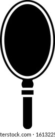 Black Hand mirror icon isolated on white background.  Vector Illustration