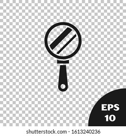 Black Hand mirror icon isolated on transparent background.  Vector Illustration