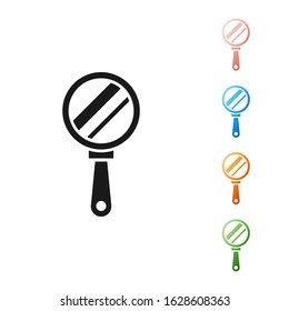 Black Hand mirror icon isolated on white background. Set icons colorful. Vector Illustration