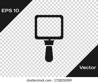 Black Hand mirror icon isolated on transparent background. Vector Illustration
