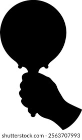 Black Hand mirror silhouette vector illustration on white background
