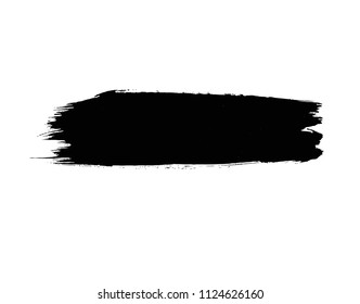 Black hand painted brush stroke .Vector.