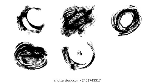 Schwarze handbemalte Pinselstriche