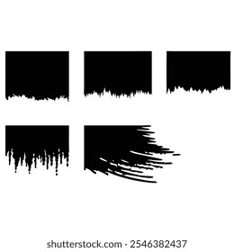 Black hand painted brush strokes