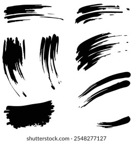 Black hand painted brush strokes