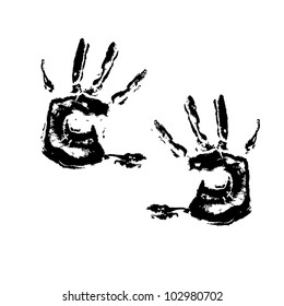 black hand print