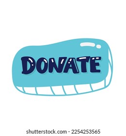 black hand push on donate button. flat style trend modern simple logotype graphic art design isolated on white background. concept of beneficence sign or financial sponsorship for human rights