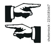 Black Hand Right Left. App Icon Design Vector. Vector illustration