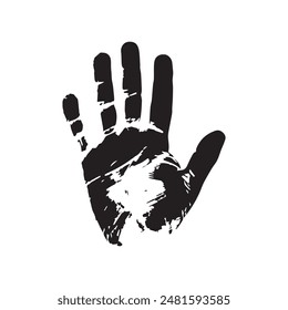 Black hand right and left human icon concept print design.