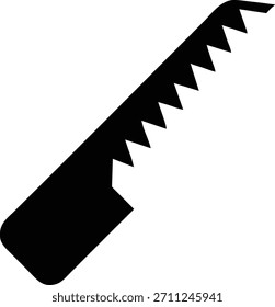 Diseño gráfico de herramienta de icono de sierra de mano negra