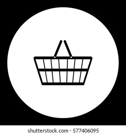 black hand shopping cart simple isolated icon eps10