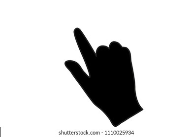 Black hand silhouette.