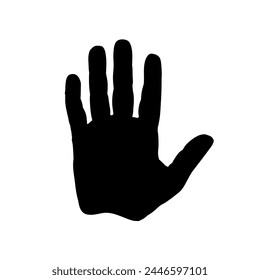 Black hand silhouette, Handprint - vector illustration	