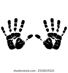 
black hand silhouette isolated on white background.