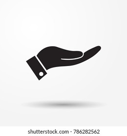Black hand silhouette. Vector direction web sign