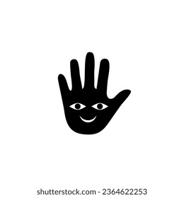 black hand and smile face on it, can be use on all media, because made with high resolution