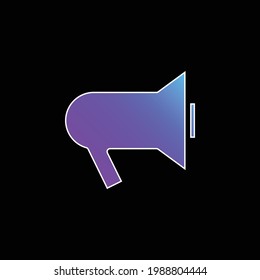 Icono de vector de gradiente azul del altavoz de mano negra