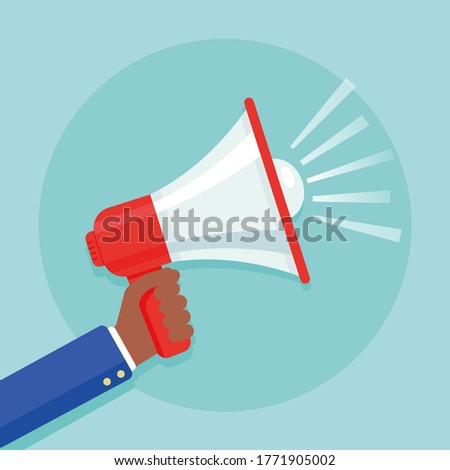 Black Hand with Speaker Toa Megaphone Illustration Design Template Vector