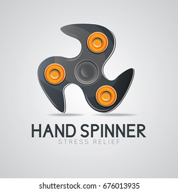 Black hand spinner fidget toy. Hand fidget spinner toy stress and anxiety relief 