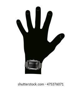 Black Hand with stylish HOURS