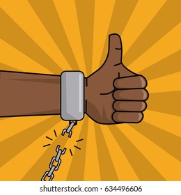 black hand thumbs up chain broken image