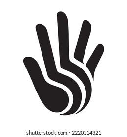 black hand vector logo design icon