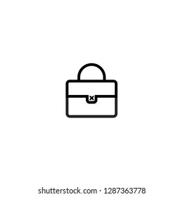Black handbag flat vector icon isolated on a white background.