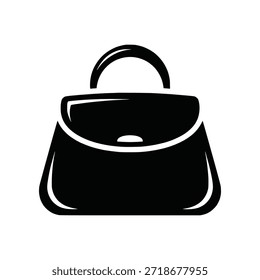 Icono negro del bolso, accesorio elegante para la moda y el estilo de las mujeres