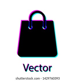 Black Handbag icon isolated on white background. Shoping bag sign. Woman bag icon. Female handbag sign. Glamour casual baggage. Vector Illustration