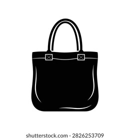 A black handbag with two handles