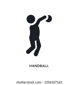 black handball isolated vector icon. simple element illustration from sport concept vector icons. handball editable logo symbol design on white background. can be use for web and mobile