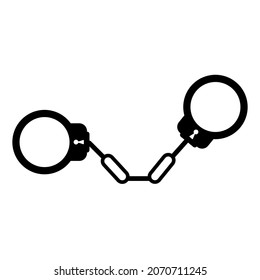 Icono de vector esposas negras sobre fondo blanco. Signo de icono de las esposas. Vector aislado.