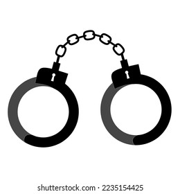 Icono de esposas negras con cadenas sobre fondo blanco.