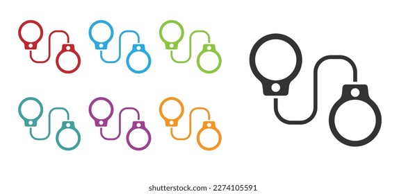 Icono de esposas negras aisladas en fondo blanco. Indique los iconos en colores. Vector