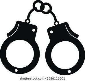 Black Handcuffs Illustration on a white background