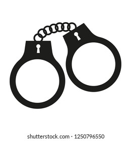 Black handcuffs on a white background, vector