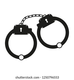 Black handcuffs on a white background, vector