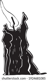 Black hand-drawn candle in vector format