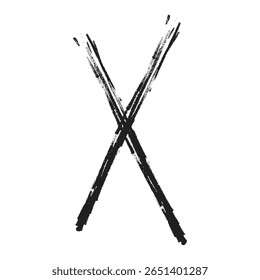 Symbole de marque de croix dessiné à la main noire