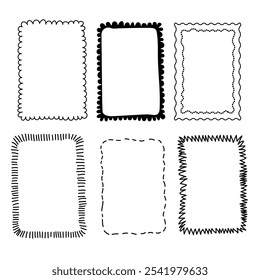  Black Hand-Drawn Decorative Frames Collection