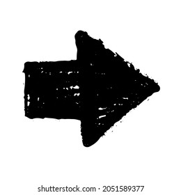 Black handdrawn doodle pointer arrow in vintage style. Web icon. Line art. Navigation pointer.