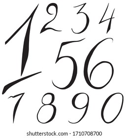 Black Handdrawn Numbers Vector Illustration Stock Vector (Royalty Free ...