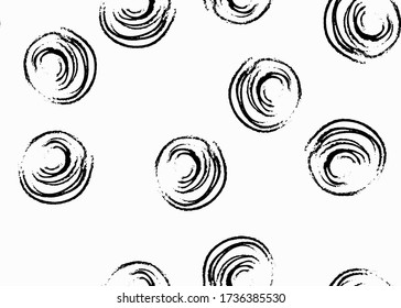 Black Handdrawn Random Retro Texture Graphic Background. Cute Vector Shape Monochrome Doodle Background. Modern Minimal Style Textile. Monochrome Shape