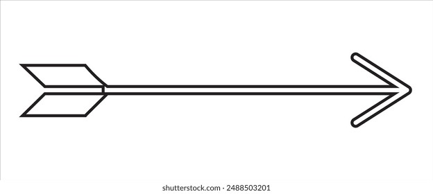 Black hand-drawn  stroke arrow on a white background.