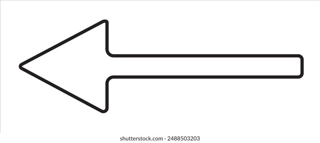 Black hand-drawn  stroke arrow on a white background.
