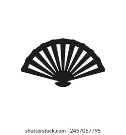 Schwarzes Handheld-Fansymbol. Vektorgrafik. Flaches Design.