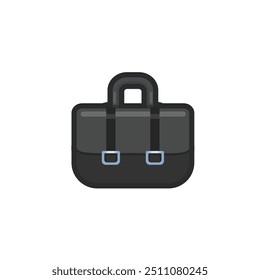 black handle bag in outline flat vector design.