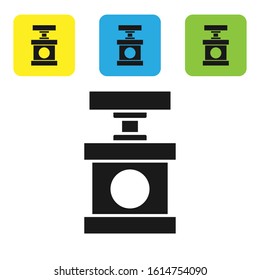 Black Handle detonator for dynamite icon isolated on white background. Set icons colorful square buttons. Vector Illustration