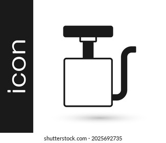 Detonador de la manija negra para el icono dinamita aislado sobre fondo blanco.  Vector