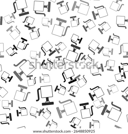 Black Handle detonator for dynamite icon isolated seamless pattern on white background.  Vector
